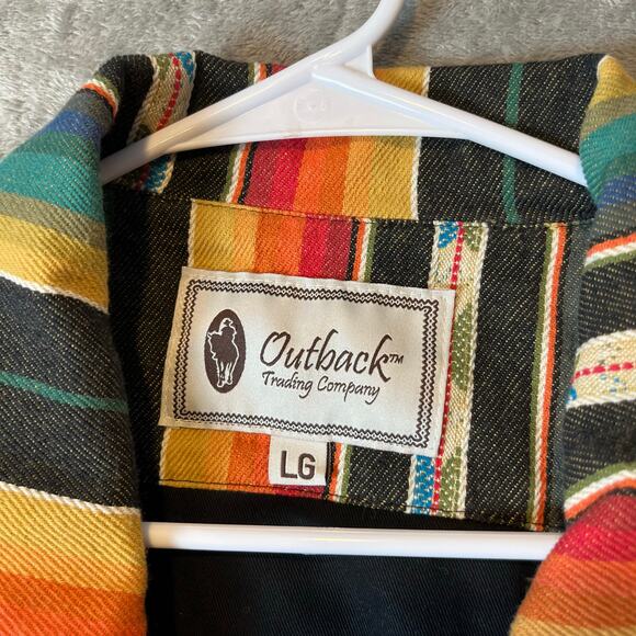 Outback Trading Company Sz‎ L Maddox Southwest Serape Cotton Zip Snap Jacket - Picture 2 of 9